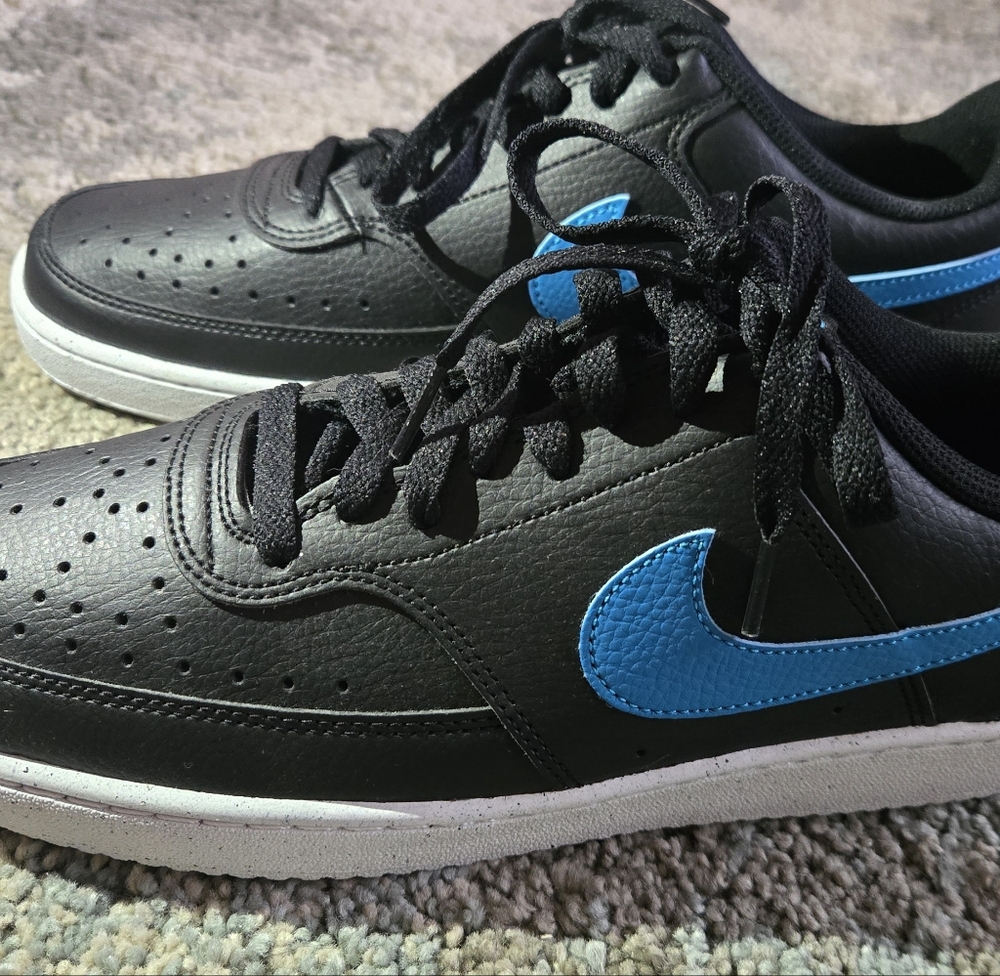 Nike Black and Blue Court Vison Low